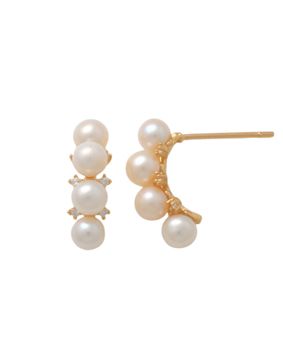 Lykken Pearls pärlörhängen med zirkoner 13 mm