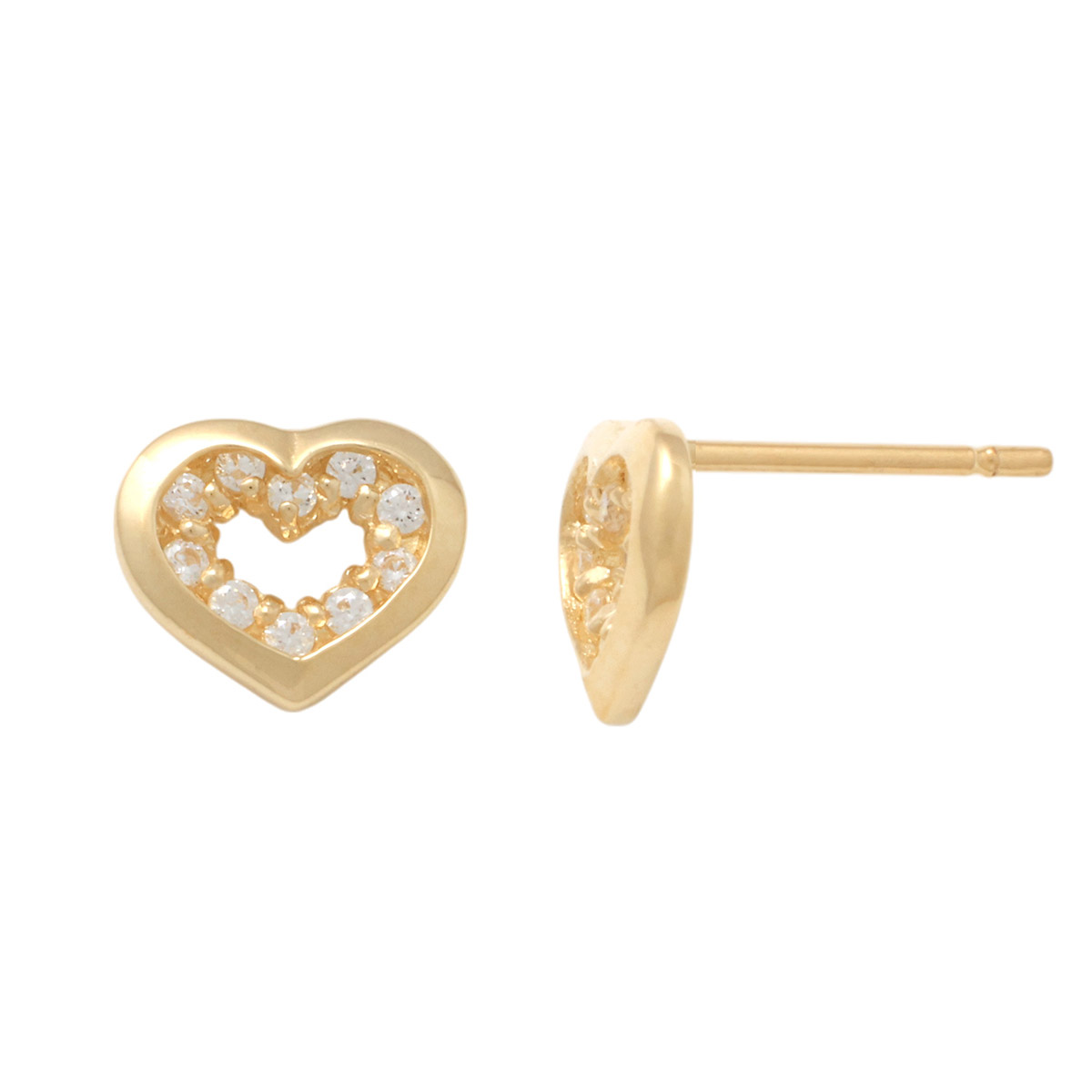 Lykka Hearts guld hjärtstiftörhängen 6 mm