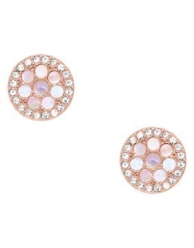 Fossil stiftörhängen Disc Mother-of-Pearl Studs JF02906791