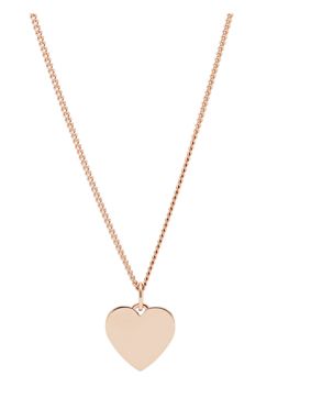 Fossil halsband Heart Rose Gold-Tone Stainless Steel Necklace JF03021791