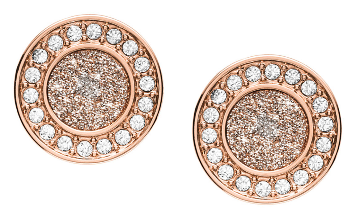 Fossil stiftörhängen Halo Rose Gold-Tone Studs JF03263791