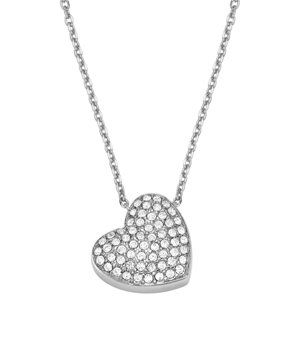 Fossil Sadie silverfärgat pave hjärthalsband JF04674040