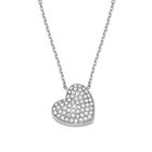 Fossil Sadie silverfärgat pave hjärthalsband JF04674040