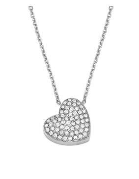 Fossil Sadie silverfärgat pave hjärthalsband JF04674040