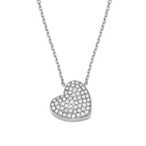 Fossil Sadie silverfärgat pave hjärthalsband JF04674040 main product photo