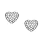 Fossil Sadie silvernfärgade pave hjärtörhängen JF04676040
