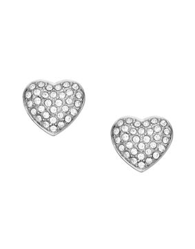 Fossil Sadie silvernfärgade pave hjärtörhängen JF04676040