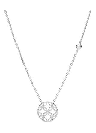 Fossil halsband Romantic Cut Out Sterling Silver Pendant Necklace JFS00527040