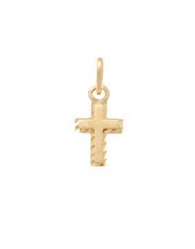 Lykken Crosses guld diamantslipat korshänge 10 mm