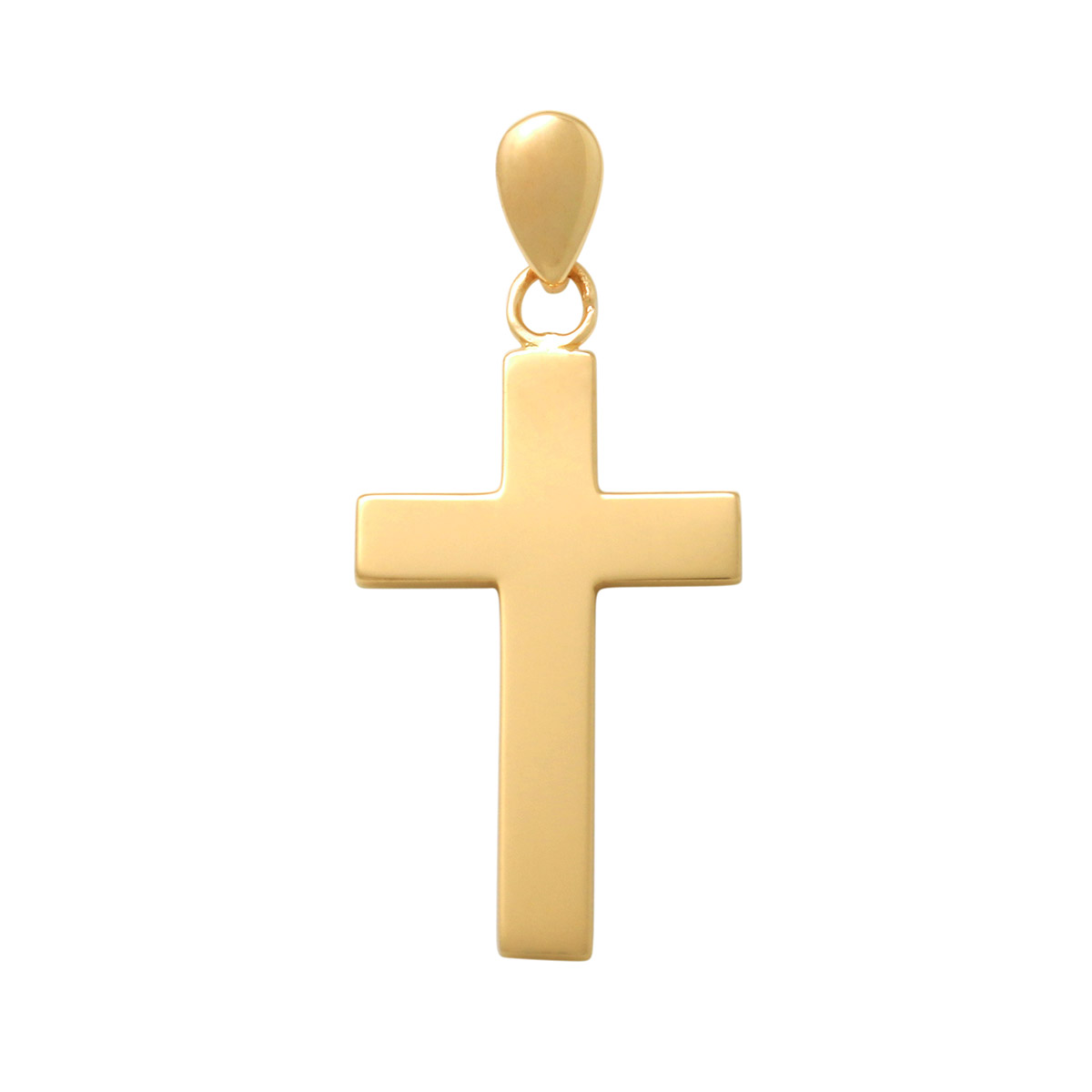 Lykka Crosses guld slätt korshänge 20 mm