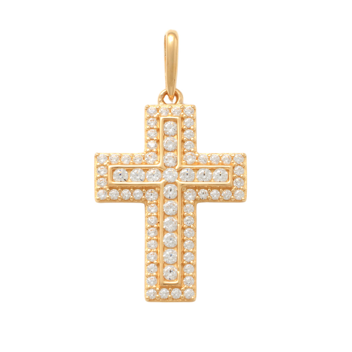 Lykka Crosses guld korshänge med zirkoner 17,2 mm