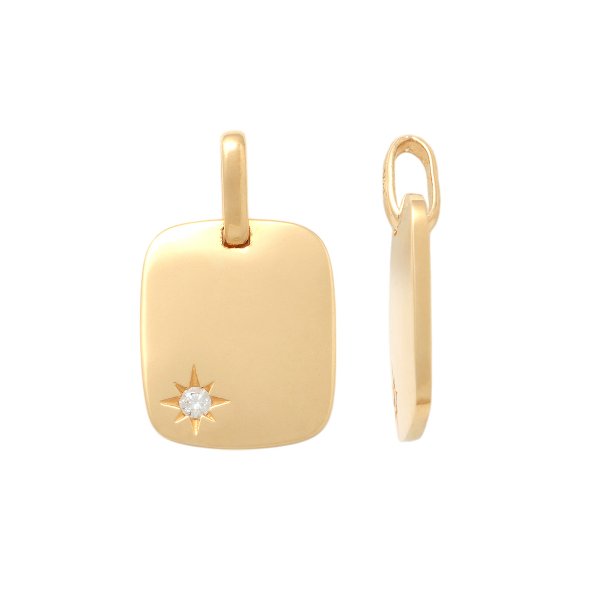 Lykka Casuals guld platthänge med zirkon 11 mm