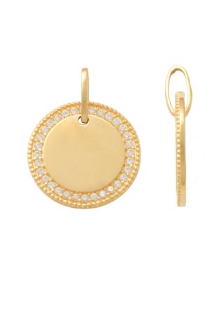 Lykka Casuals runda guldhänge zirkonia 12,5mm