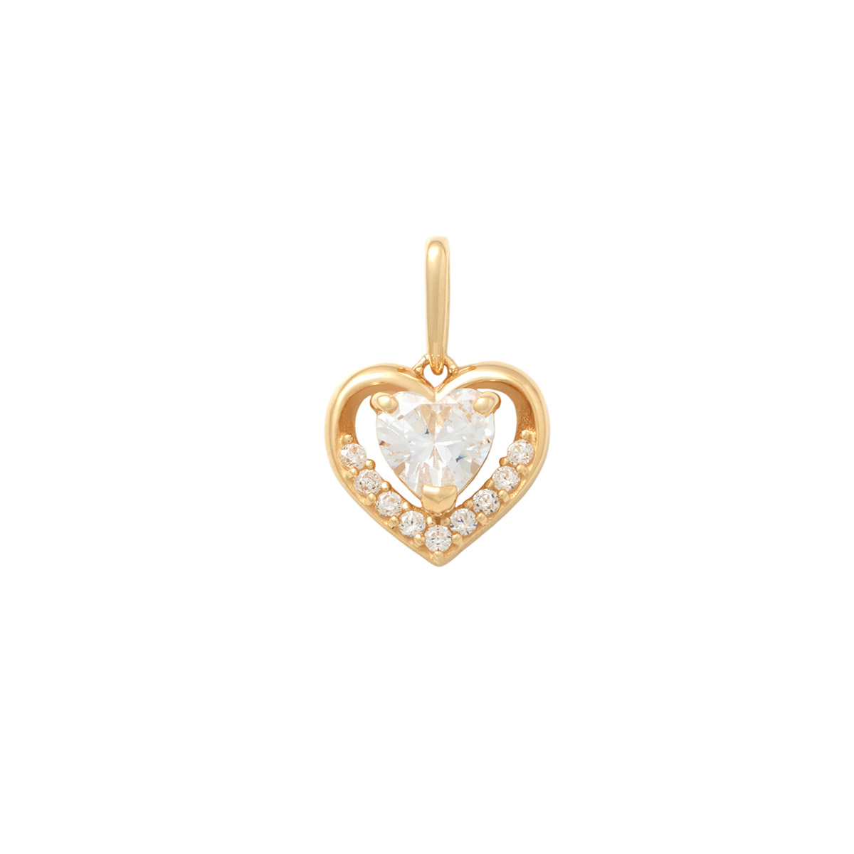 Lykken Hearts hjärthänge i guld med zirkonia