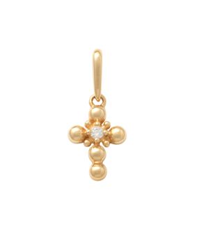 Lykken Crosses guld mini korshänge med zirkoner 8,6 mm