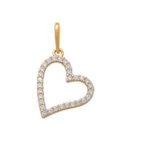 Tilted heart hjärthänge i gul guld main product photo