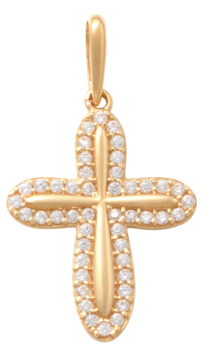 Lykka Crosses guldkors med zirkonia stenar 