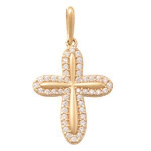 Lykka Crosses guldkors med zirkonia stenar  main product photo