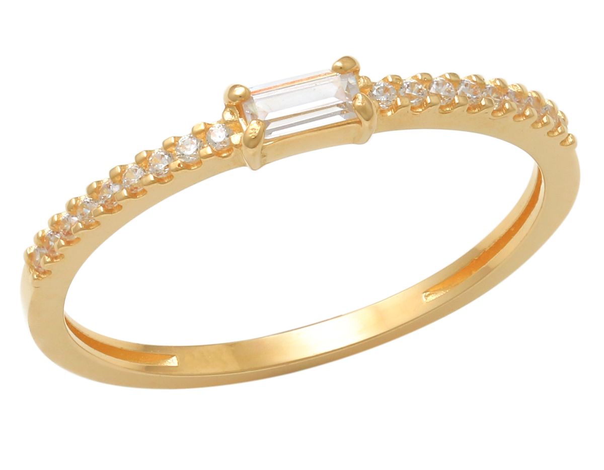 Lykka Casuals baguette 9K sidostens guldring 