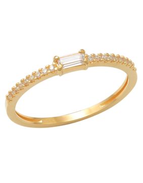 Lykken Casuals baguette 9K sidostens guldring