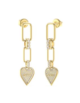 GUESS Love me tender guldfärgad pave hjärtörhängen JUBE03247JWYGT/U
