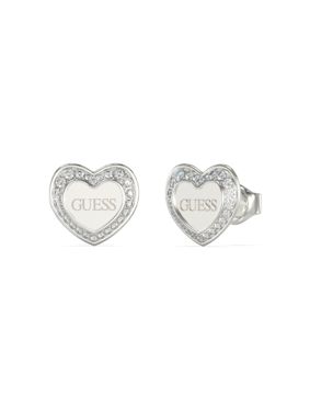 GUESS Love silverfärgade hjärtörhängen JUBE04035JWRHT/U