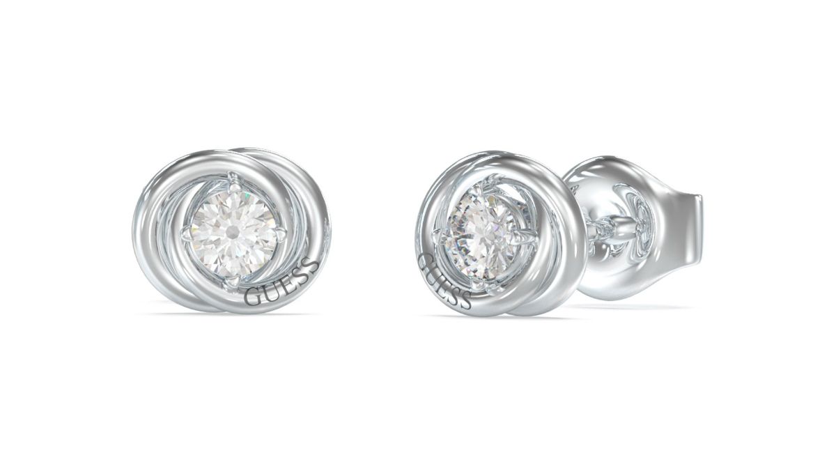 GUESS 4G Crush Perfect Links silverfärgade stiftörhängen JUBE04065JWRHT/U