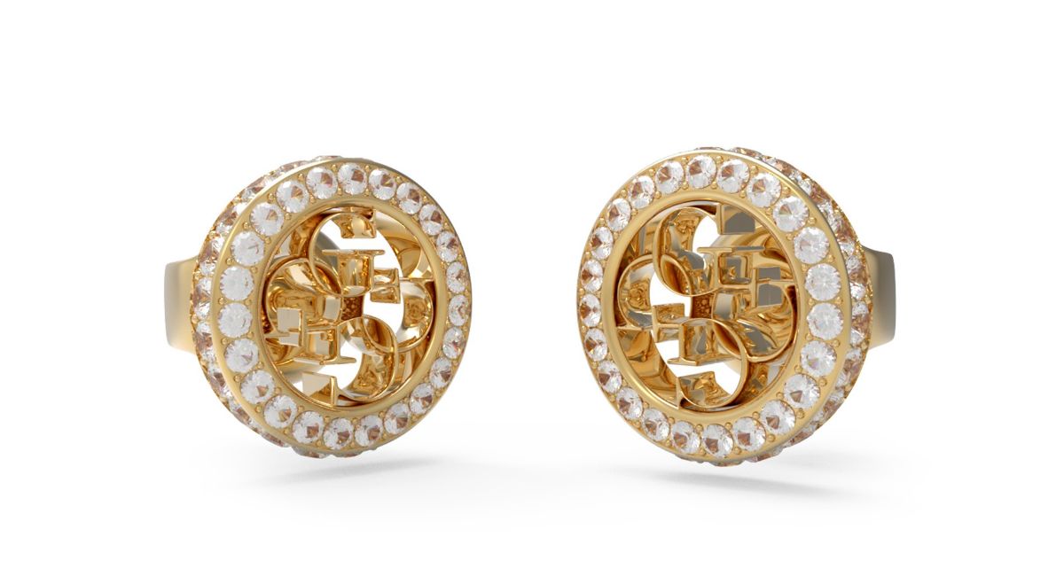 GUESS 4G Crush guldfärgade stiftörhängen JUBE04164JWYGT/U