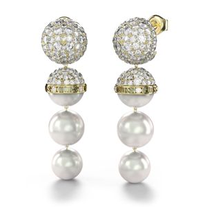 GUESS Calypso gulfärgade pärl och kristallörhängen JUBE04450JWYGT/U main product photo