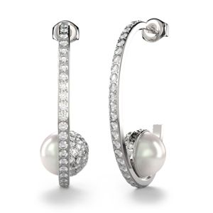 GUESS Calypso silverfärgade pärl och kristallörhängen JUBE04452JWRHT/U main product photo