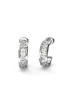 GUESS Mon amour silverfärgade hjärtörhängen JUBE04603JWRHT/U