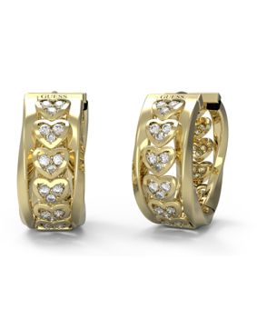 GUESS Mon amour gulfärgade hjärtörhängen JUBE04604JWYGT/U