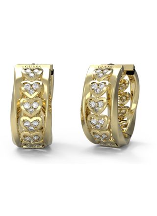 GUESS Mon amour gulfärgade hjärtörhängen JUBE04604JWYGT/U