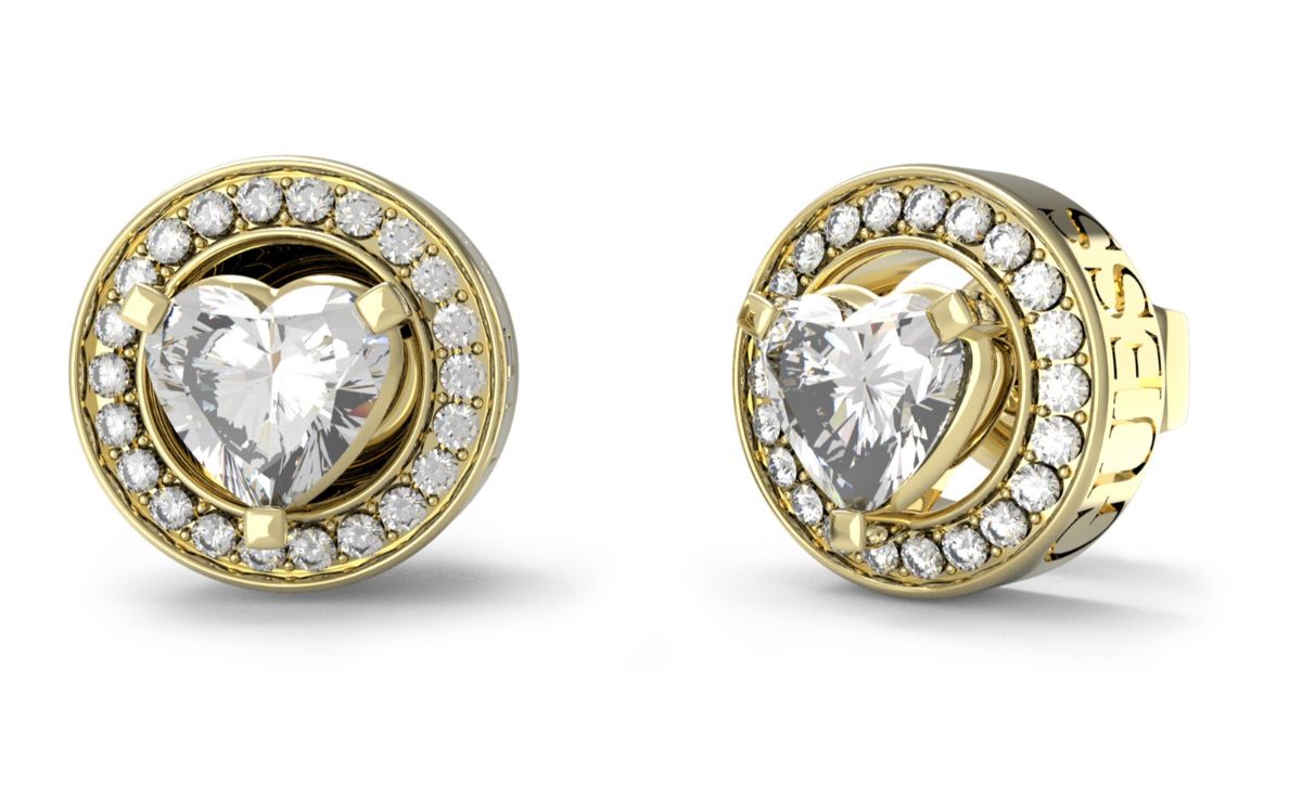 GUESS M'ama non m'ama gulfärgade örhängen JUBE04669JWYGT/U