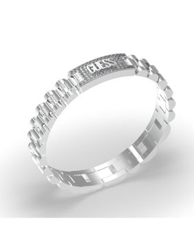 GUESS Empire stålfärgad pave armband JUMB03200JWSTT/U