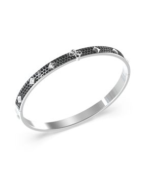 GUESS 4g xever stålfärgad svart pave bangle JUMB03231JWSTL