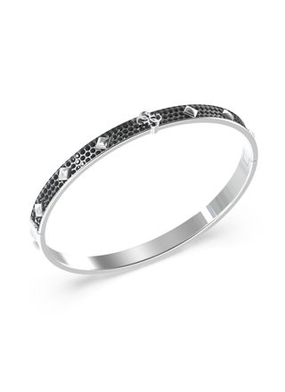 GUESS 4g xever stålfärgad svart pave bangle JUMB03231JWSTL