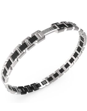 GUESS Montecarlo tvåfargat silver och svartfärgat armband JUMB04030JWSTBKT/U