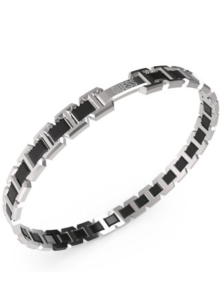 GUESS Montecarlo tvåfargat silver och svartfärgat armband JUMB04030JWSTBKT/U