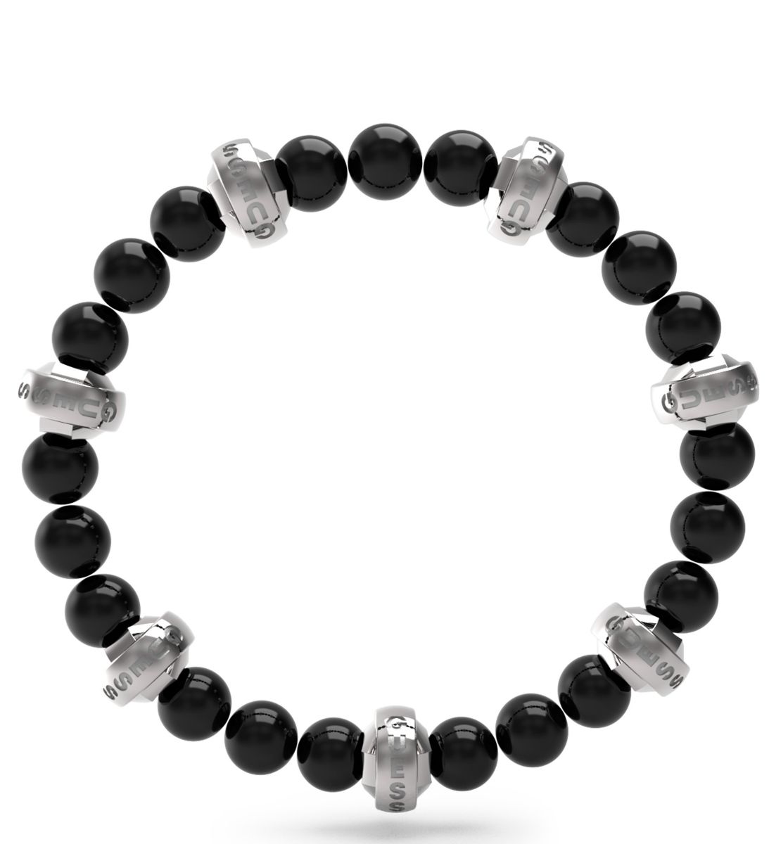 GUESS Edgy onyx-stålarmband JUMB04057JWSTBKT/U