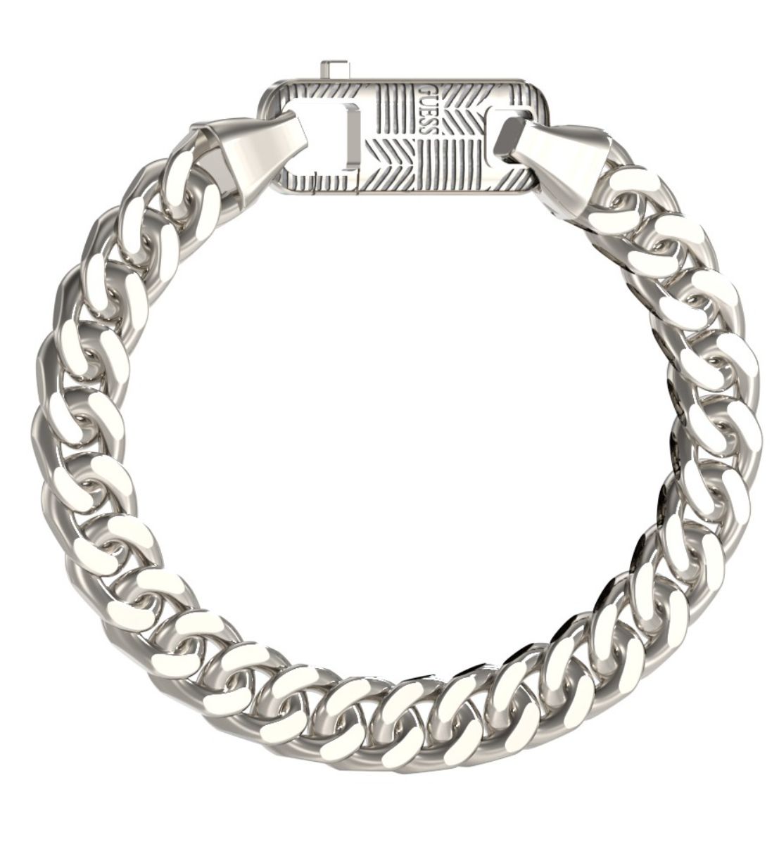 GUESS Pitstop silverfärgat pansararmband JUMB04450JWSTL