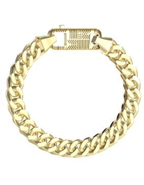 GUESS Pitstop gulfärgat pansararmband JUMB04450JWYGL