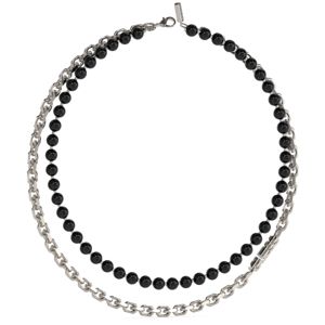 GUESS Edgy Double silver och svartfärgat onyxhalsband JUMN04050JWSTBKT/U main product photo