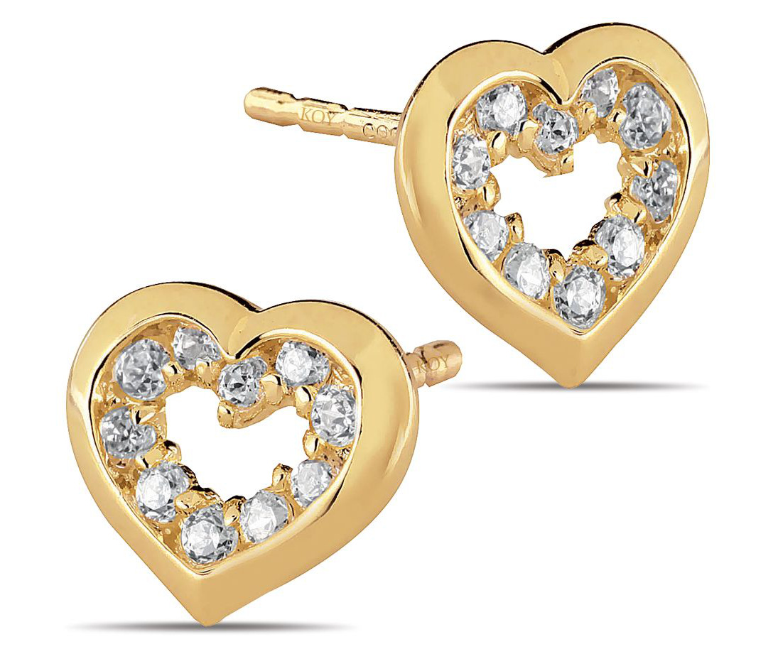 Guldörhängen öppnahjärta klar zirkon K-E31265Z
