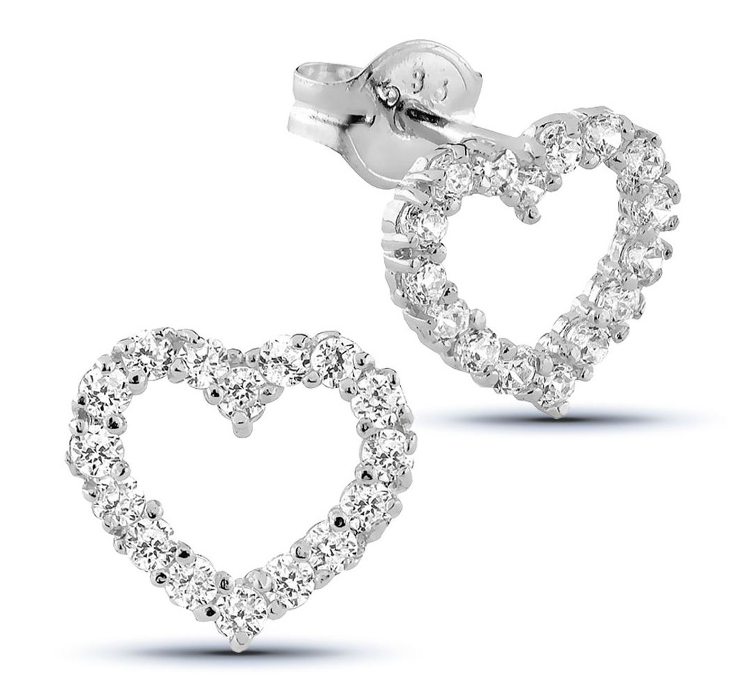 Guldörhängen öppnahjärta klar zirkon K-E34586ZW