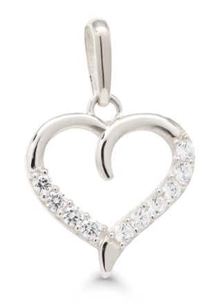 Guldhängsmycke hjärta klar zirkon K-P64024ZW