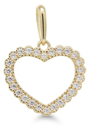 Guldhängsmycke hjärta klar zirkon K-P68585Z