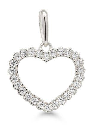 Guldhängsmycke hjärta klar zirkon K-P68585ZW