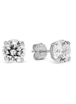 Guldörhängen rund 6mm klar zirkon K-RC60ZW