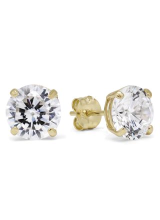 Guldörhängen rund 7mm klar zirkon K-RC70Z